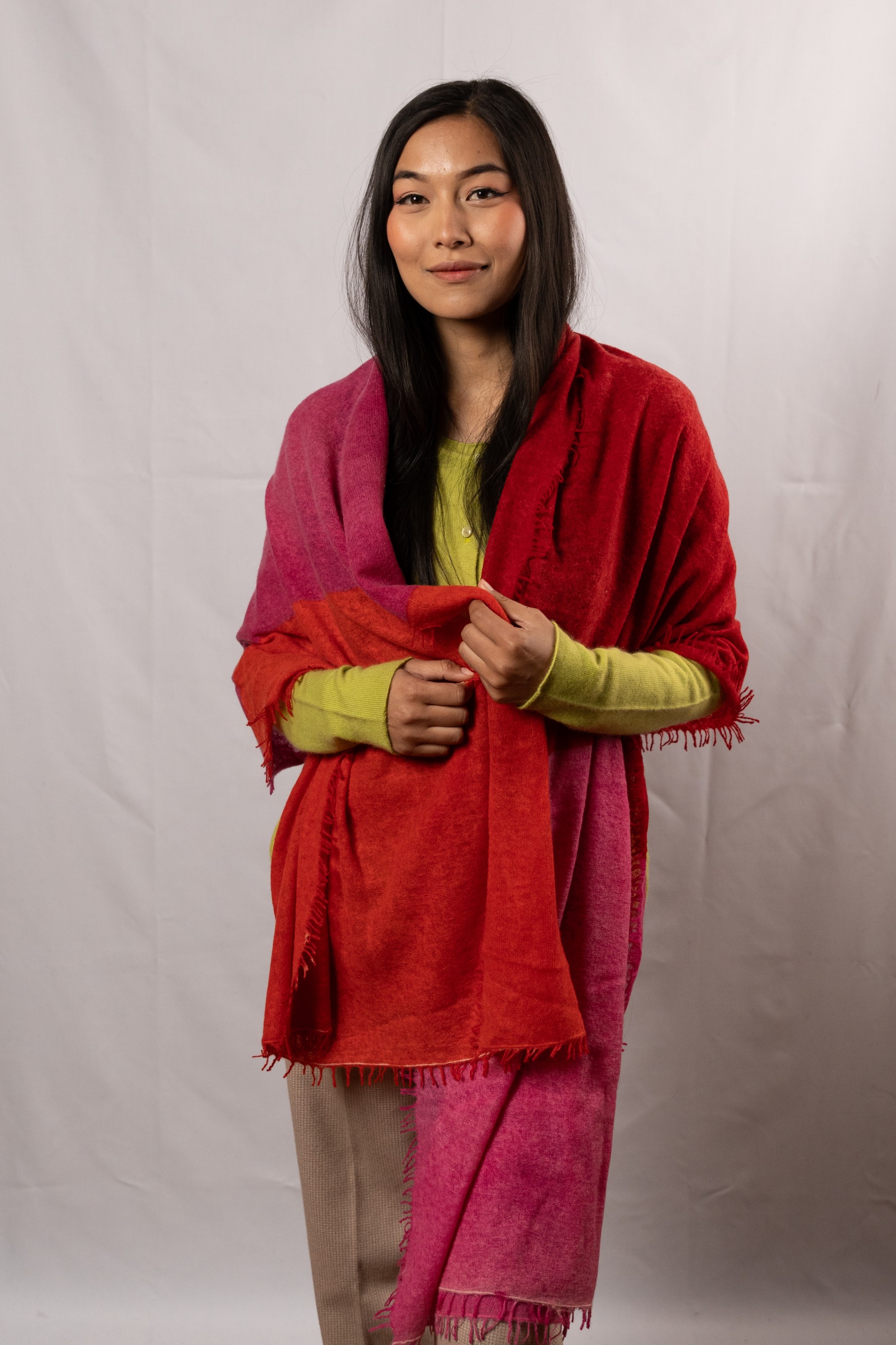  Cashmere  felted stripe  Shawl (3138)